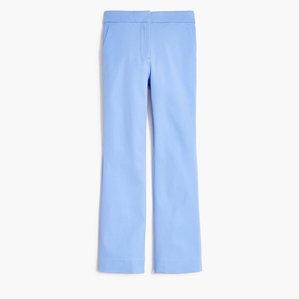 NWT J. Crew Women Size 4 TALL 4T 4x28 Blue Kelsey Cotton Blend Flare Pant NEW